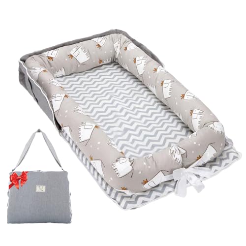 Image of Baby Lounger for Newborn Portable Bag,Baby Lounger Play Mat for Awake-Time,Newborn Babies Essentials Gifts 0-24 Months Home Travel(Elephant Grey)