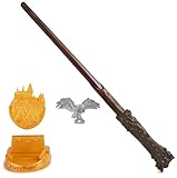 Wizarding World Harry Potter, 12-inch Magical Collector Harry Potter Wand with Stand & Die-cast Icon, Magical Creatures, Accessory for Costumes