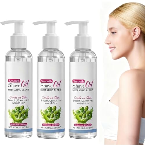 Aceite De Afeitado Suave Para Mujeres, Fórmula Suave Para Prevenir Los Pelos Encarnados, Nutre Y Suaviza La Piel, No Graso, Para El Rostro, El Cuerpo Y Las Piernas. (3pcs)