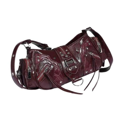 Image of Shoulder Purse for Women, Leather Women's Handbag Y2k Aesthetic Coquette Shoulder Bag Hobo Punk Trendy Ladies Purse