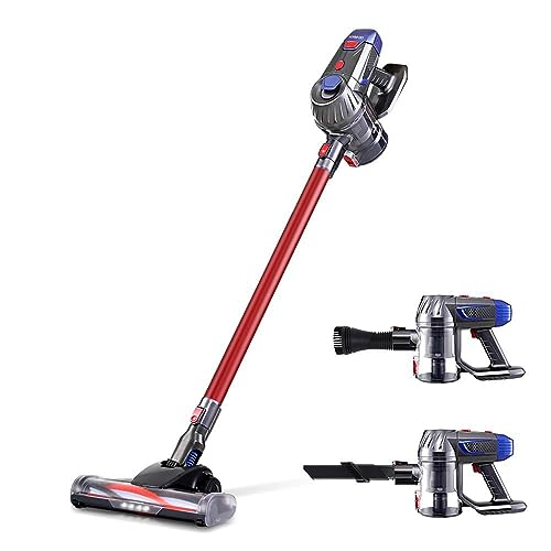 Devanti Cordless Stick Vacuum Cleaner, 2-in-1 Handheld Bagless Vacuum with Strong Suction, 2-Speed Power and LED Headlight, Portable for Home, Car & Stairs - 150W