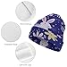 Fashion Beanie Hats with Adjustable Band Oversized Hat Cap Soft Touch Windproof Headwear Skull Cap for Skating Travel, Multifunctions Scarf Hat, Easter Rabbit Flower Art