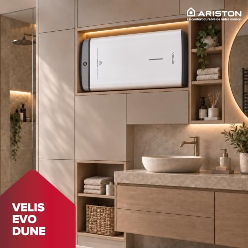 Ariston VELIS DUNE 65 litres - Chauffe-eau électrique Ultra-Plat - 13% d’Economies d’Energie - Conçu et fabriqué pour être installé en France. – vue 6