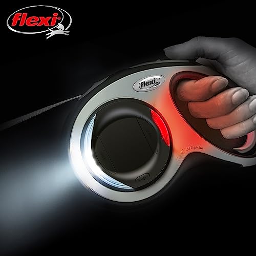 Flexi - CFNZLS-551-S - LED Lighting System - Für die Leinen New Classic & New Comfort - Mit starker Leuchtkraft vorne und hinten eine blinkende LED - Schwarz