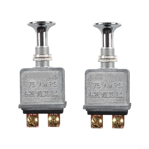 Interrupteur à tirette robuste 75 A, DC 12 V SPST 2 positions marche/arrêt, pour phares, phares de contrôle, clignotants, accessoire de feux clignotants