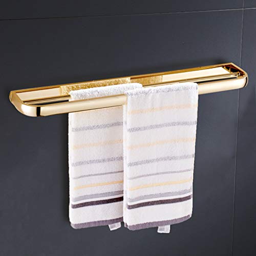 Omoons Towel Rack Copper Towel Rails, Double Bar Bathroom Rack Towel Bar, Wall-Mounted Chrome Plated Towel Holder, Storage Shelf Bathroom Hardware #TOP2