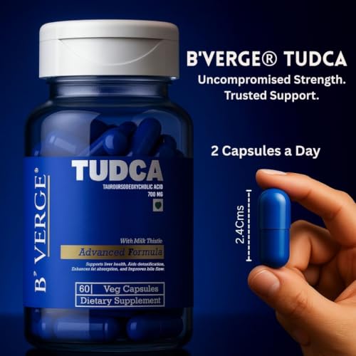 Image of B'VERGE Liver Detox Supplement - Powerful Milk Thistle & NAC Formula with 17 Advanced Ingredients | for Daily Liver Cleanse & Antioxidant Support | Sugar-Free (60 count (Pack of 1), Tudca - 60caps)