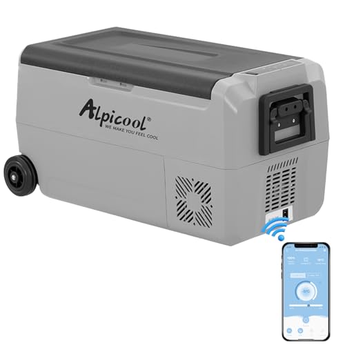 Alpicool T36 36 litros Nevera portátil 12 V 24 V congelador, pequeño congelador para Coche, Camping, camión, Barco y Enchufe con Puerto USB