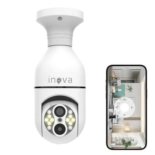 Câmera de Segurança 360° para Teto, Rastreamento de Pessoas, Visão Noturna, Áudio Bidirecional, Alar