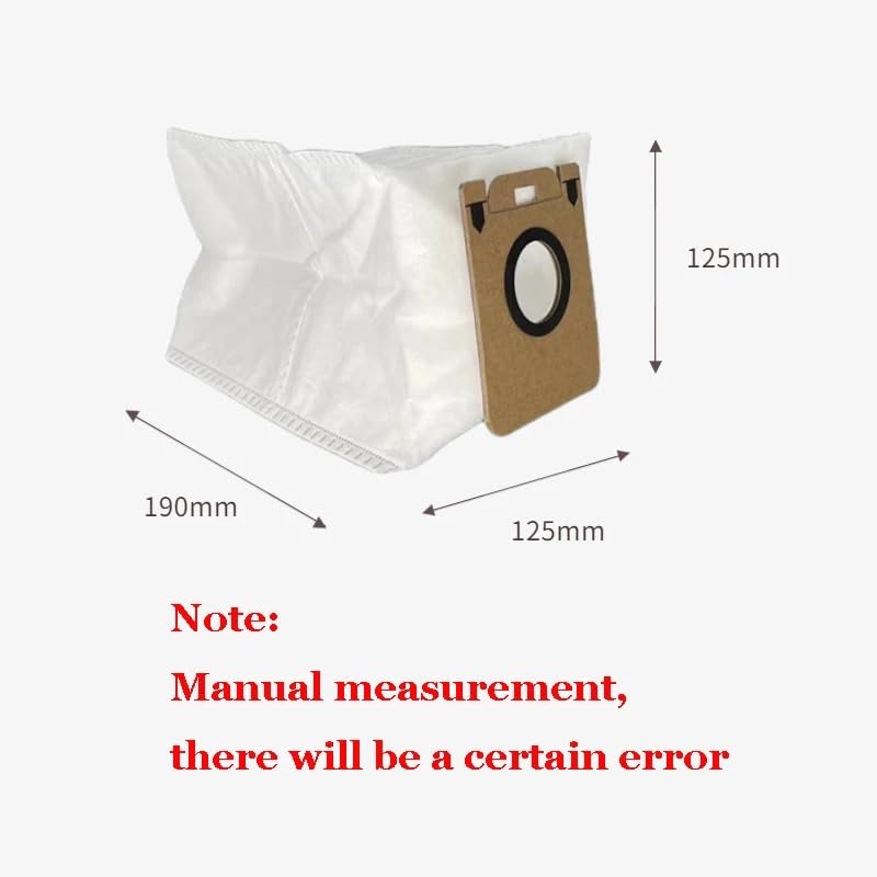 Bolsas de aspiradora, bolsa de repuesto for aspiradora, cepillo principal, paño de fregona, compatible con Dreame Bot D10 Plus (RLS3D)(20PCS)