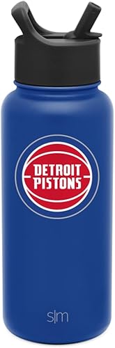 Miniatura 16 de Simple Modern Botella de agua con licencia oficial de la NBA con tapa con pajilla, termo de acero inoxidable con aislamiento para regalo, colección