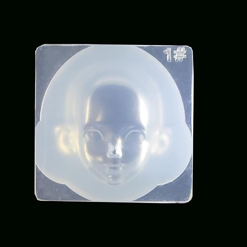Miniatura 6 de Molde de silicona 3D para fondant de cara humana, molde de arcilla de polímero de chocolate, molde de resina epoxi para cabeza de muñecas,