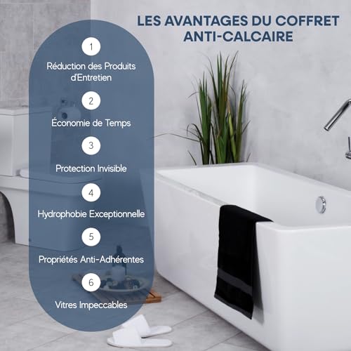 NANOPROTECTION - Coffret Traitement Anti Calcaire pour Paroi de Douche et Salle de Bain | Nettoyant et Protection Puissant | Anti-gouttes | Verre - Lavabo - Carrelage – vue 2