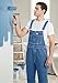 NY Threads Men's Denim Bib Overall Relaxed Fit Workwear with Adjustable Straps and Multiple Pockets, 38W x 30L, Stone Washed