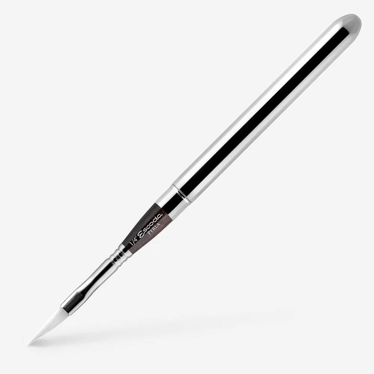 Escoda Perla Toray White Synthetic Travel Brush - Dagger, Short Handle, Size 1/4"