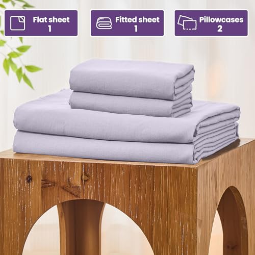 Image of Bedlifes 100% French Linen King Bed Sheet Set - 16 inch Deep Pocket, 4-Piece | Soft & Durable, Breathable & Cooling, Pure Flax Linen, OEKO-TEX Certified, Moisture-Wicking, Easy Care, Machine Washable