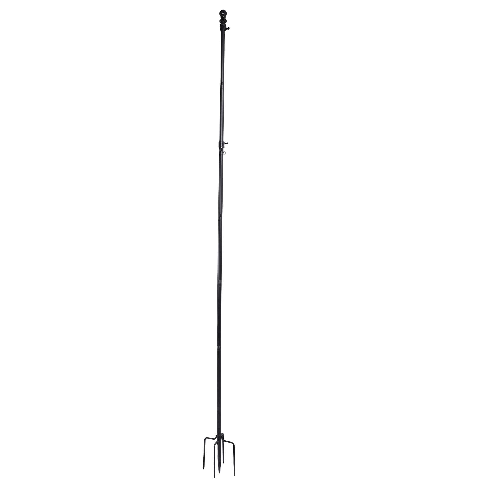 Kit Asta Portabandiera da Esterno in Acciaio Inossidabile da 10 Piedi per Giardino, Altezza Regolabile, Design Antigroviglio, Base a 5 Punte per stabilità