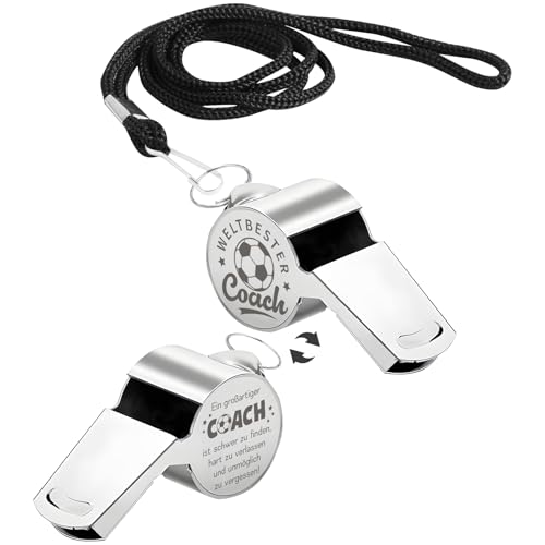 Trillerpfeife Bester Coach Geschenk Fussball Trainer Pfeife Abschiedsgeschenk Trainer Fußball Edelstahl Sportpfeifen mit Gravur Danke Abschied Geschenk Ein großartiger Coach ist schwer zu finden