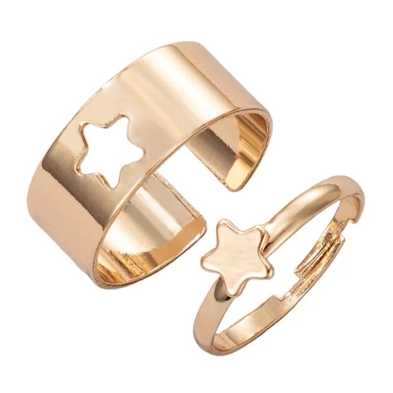 Adjustable Couple Rings for lovers set Ring Set King and Queen Him And Her (Star-Gold-CoupleRing) (B0BCZ64TYF) Amazon Price History, Amazon Price Tracker
