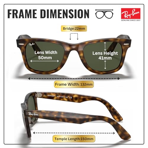 Image of Ray-Ban RB4340 WAYFARER EASE Square Shaped Sunglasses for Men & Women with Official RAYBAN Eyewear Kit