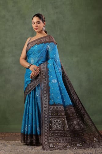 Image of TAMAIRA FASHION Mulmul Pure Cotton Saree For Woman Floral Batik Printed|Office Wear Daily Wear Sarees For Women Without Blouse Piece (Available in 11 Colours)