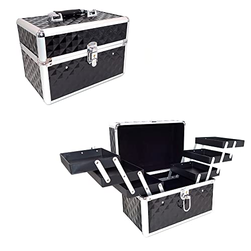 Maleta Para Maquiagem Porta Joias Bijuterias e Acessórios (PRETA)