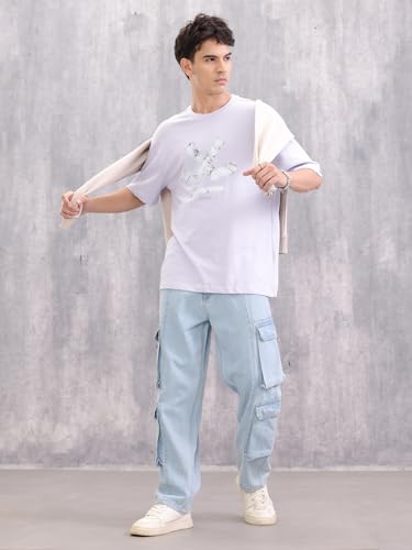 Image of WROGN Men's Cotton T-Shirt | Graphic Print | Oversized Fit