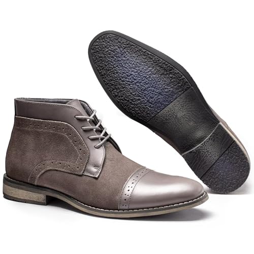 Image of Arkbird Chukka Boots for men, Grainy Leather Lace-up Ankle Boot Fashion and Comfort Casual Oxfords