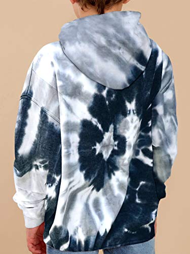 Image of GAMISOTE Unisex Kids Tie Dye Sweatshirt Boys Girls Hooded Kangaroo Pocket Pullover Hoodies