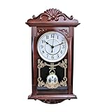 RELÓGIO DE PAREDE DE PLÁSTICO COM PÊNDULO VINTAGE 41CM