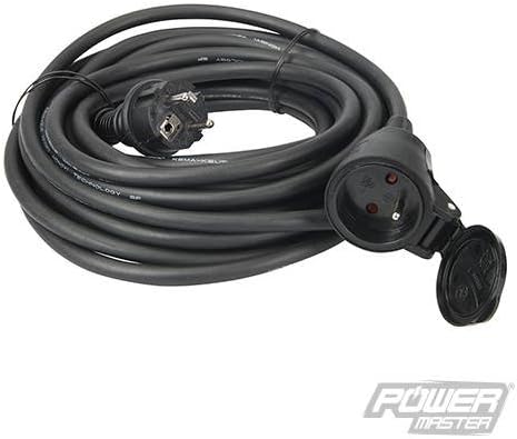 French Type E Extension Lead 10m French type E CEE 7/5 socket and CEE 7/7 plug 10m extension lead. Spring-loaded protective socket cover and child protection shutters. Oil, grease and weather-resistan