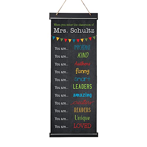 Personalized Planet When You Enter The Classroom Of Hanging Banner with Uplifting and Encouraging Words and Custom Name Printed of Teacher - Ready to Hang at Home or School, 10' x 25'