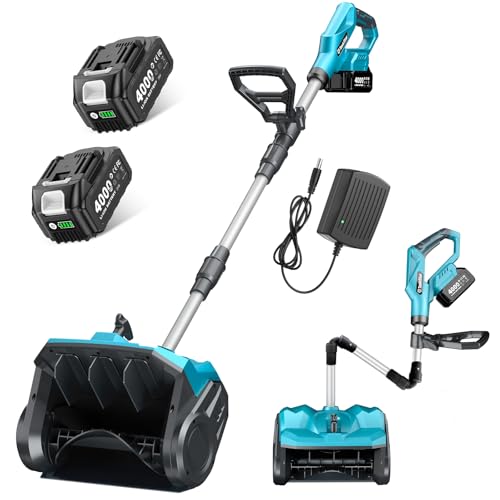 TaskStar 電動除雪機 電動スノーショベル 充電式 コードレス 家庭用 小型軽量 ブラシレスモーター 除雪幅33cm 除雪深さ20cm 投雪距離8M 吹雪角度調整可能 折りたたみ式 電動除雪スコップ ハンドル付き 低騒音 2個4000mAh大容量バッテリー さまざまな路面に対応 型番SP-01 - TaskStar - 商品画像