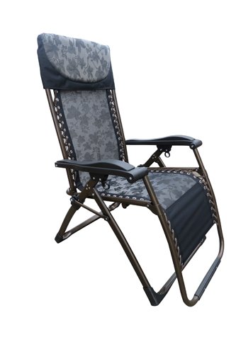 Image of AMAZE Folding Zero Gravity Reclining Chair with Easy Push Back Feature to Relax; Pool Lounger| Patio Garden | Balcony| Camping| Trekking| Outing Chair-3C Grey (with Cup Holder Tray) a