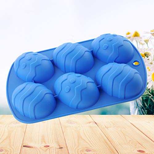 UPKOCH 1 molde de silicone em forma de ovo de Páscoa com 6 grades para decoração de bolos, assar, am