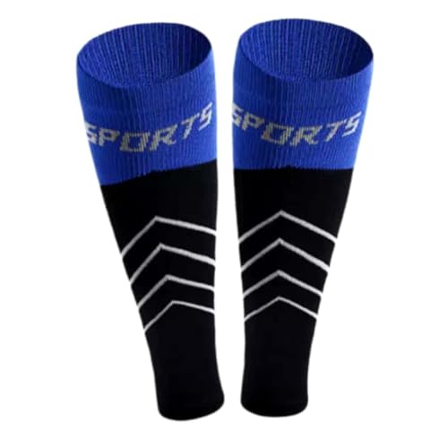 APXXAIBO Compression Calf Sleeves, Gradient Compression Leg Sleeves for Gym, Breathable Anti-Fatigue Calf Support (Blue and black arrow,One size fits all)