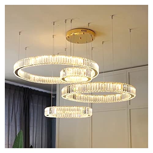 Araña LED moderna para villas y espacios dúplex con anillos de 90cm 2