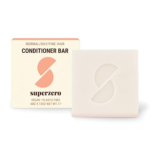 SUPERZERO Barra acondicionador hidratante para cabello fino, normal y graso, mejora la suavidad y el brillo, sin silicona, sin plástico, vegano y