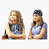 Mary Kate and Ashley Olson Transparent Sticker Vinyl Waterproof Sticker Decal Car Laptop Wall Window Bumper Sticker 5'