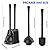 LOVLOY Toilet Plunger and Brush, Bowl Brush and Heavy Duty Toilet Plunger Set with Ventilated Holder, 2-in-1 Toilet Brush and Plunger Combo for 5.3-inch Toilet Drain Bathroom Cleaning (Black)