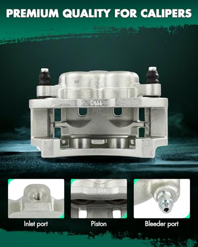 Image of SCITOO 18B4749 18B4748 Rear Left & Right Disc Brake Calipers w /Bracket Fit For Ford For E-150 2007,For Ford For E-350 Club Wagon 2002-2005,For Ford For E-350 Super Duty 1999-2007, Double Pistons