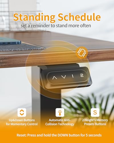 CubiCubi Height Adjustable Electric Standing Desk, 48 x 24 Inches Stand Up Table, Sit Stand Home Office Desk with Splice Board, Black Walnut
