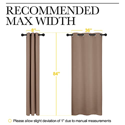 Image of NICETOWN Window Treatment Thermal Insulated Solid Grommet Blackout Curtains /Drapes for Bedroom (1 Pair, 42 by 84 Inch, Cappuccino)