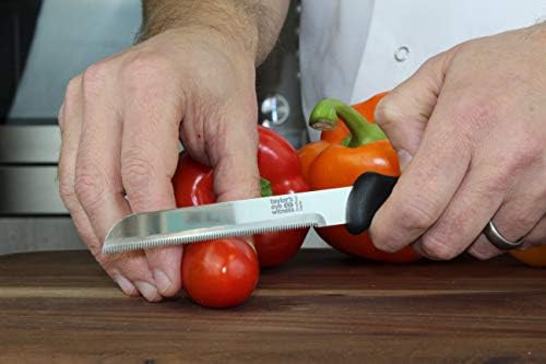 Taylors Eye Witness Sheffield Made Serrated Utility Knife - Professional Multi Purpose 9cm Cutting Edge, Saw Toothed, No Tear. Ultra Fine Blade, Precision Ground From Razor Steel. Fibre Grip Handle(9.5cm Serrated Knife)