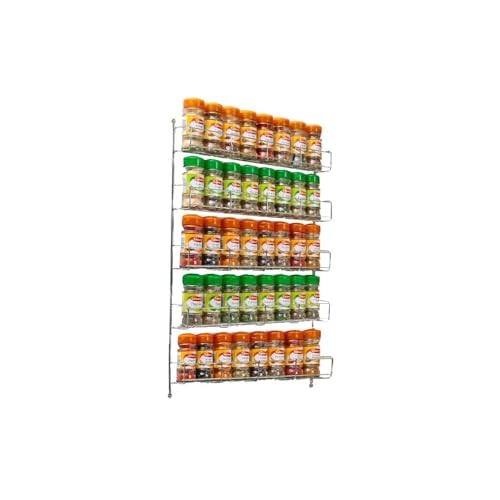 Neo Chrome Steel Shelves Tier Spice Rack Jar Holder for Wall or Kitchen Cupboard Cabinet Storage Organiser (5 Tier)