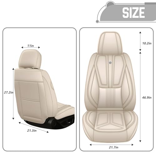 Image of Custom Car Seat Covers for Chevy Blazer 2019-2026,Easy Install,Beige | nappa leather seat protector,full coverage seat covers,all weather seat cover,waterproof,anti-slip,easy clean,2 seat Standard
