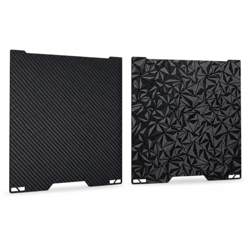 Elprico Double Sided Flexible Build Plate, Smooth PET and PEO Textured Print Bed 335x325mm with Carbon Fiber and Pattern