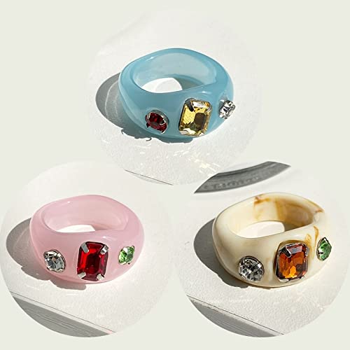 Anelli acrilici trasparenti colorati per le donne Anelli da do in resina geometrica trasparente moda Regalo di gioielli per feste femminili  36