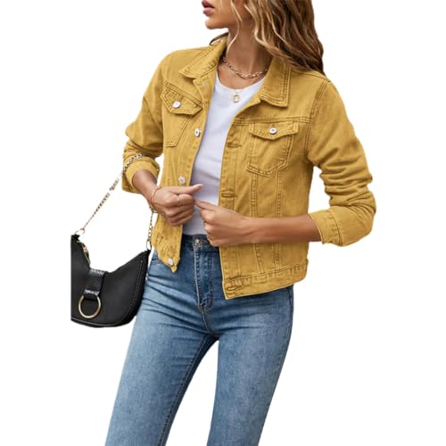 Veste en denim femmes manteau d'automne décontracté à manches longues