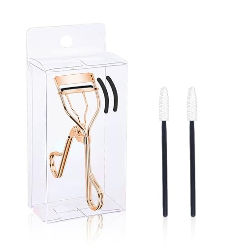 1 rizador de pestañas con 2 tiras de repuesto, 2 cepillos de pestañas, pinzas, rizador de pestañas, separador de pestañas, rizador de pestañas calentado, rizador de pestañas para mujer